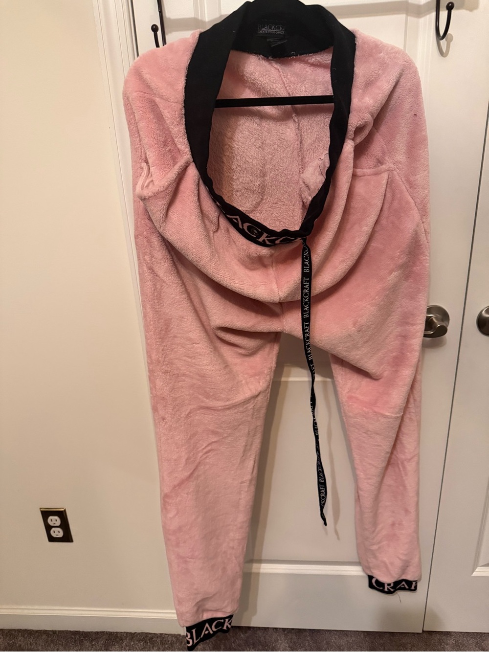 Cozy Pink Plush Joggers with Branded Waistband